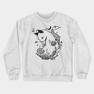 Cat And Snake With Flowers Crewneck Sweatshirt